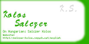 kolos salczer business card